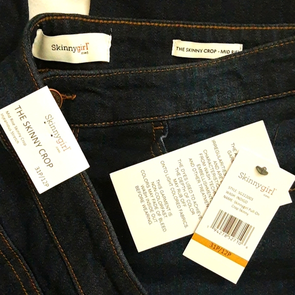 Skinnygirl Pull-On Mid-Rise Skinny Crop Jeans Injeanious Stretch Denim 12 Petite - Picture 4 of 14